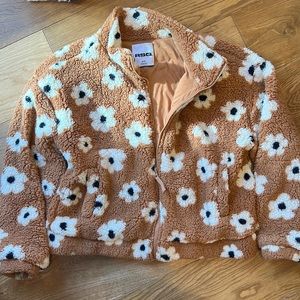 Cozy flower bomber jacket